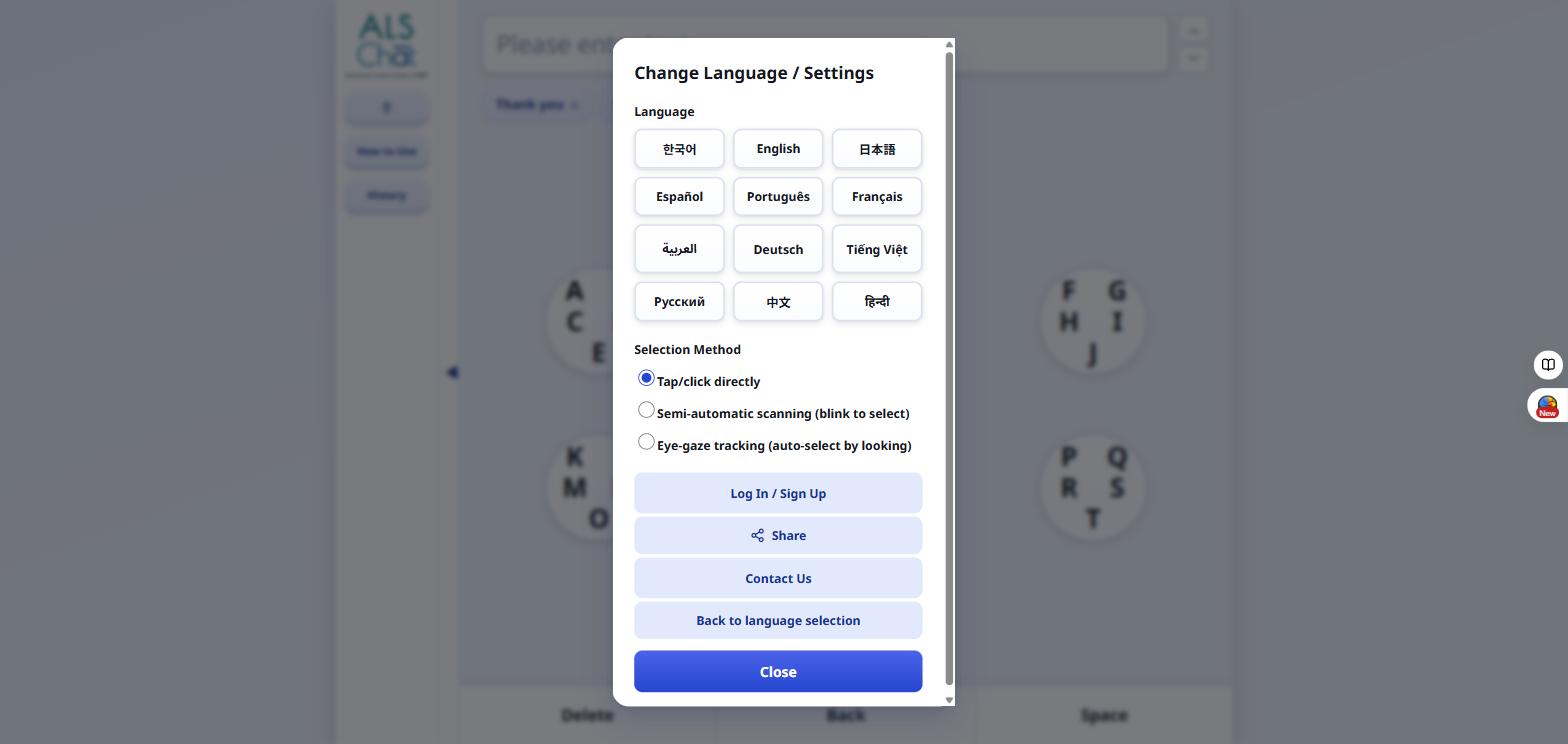 Settings menu with Tap/click and Semi-automatic radio options